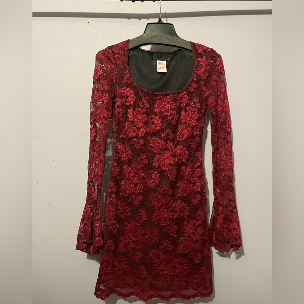 Guess Floral Lace Long Sleeve Dress